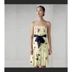 Anthropologie Maeve Strapless dress cream floral
